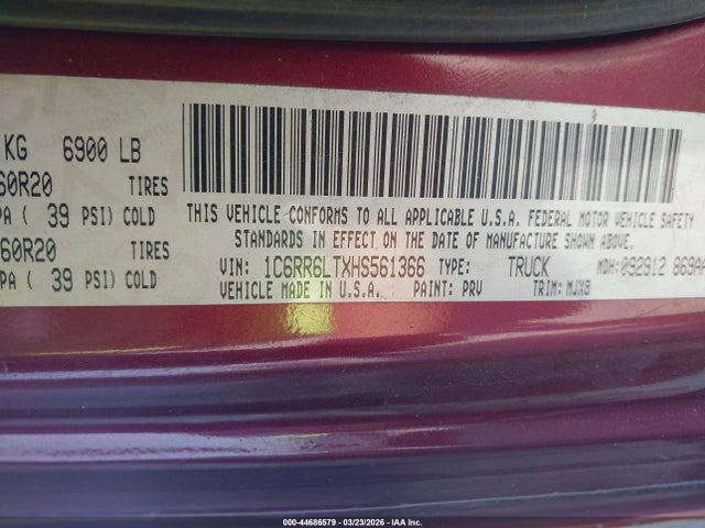 2017 RAM 1500 1C6RR6LTXHS561366 Photo 8