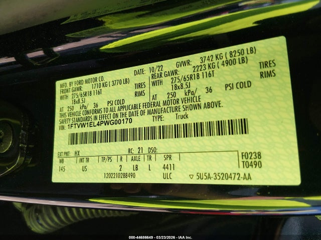 2023 FORD F-150 LIGHTNING 1FTVW1EL4PWG00170 Photo 8