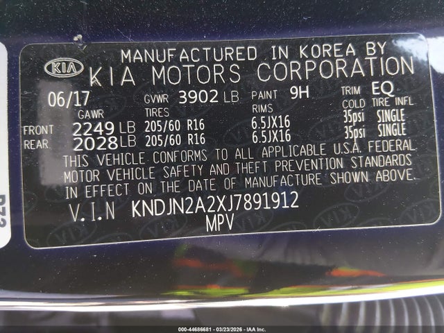 KNDJN2A2XJ7891912 KIA Soul
