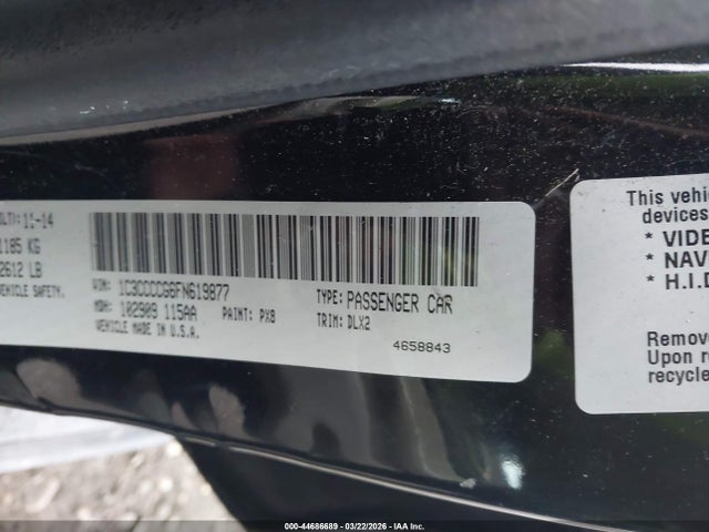 Продаж на аукціоні авто 2015 Chrysler 200 C, vin: 1C3CCCCG6FN619877, номер лоту: 44686689