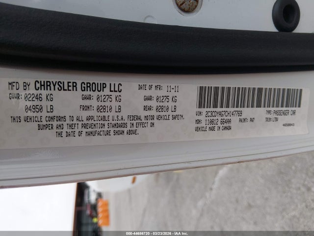 2012 Dodge Challenger Sxt მანქანა იყიდება აუქციონზე, vin: 2C3CDYAG7CH147769, აუქციონის ნომერი: 44686720