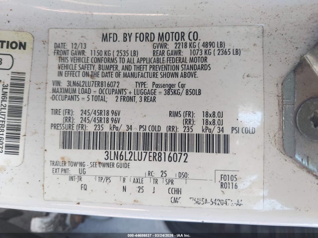 Lincoln MKZ HYBRID 2014 3LN6L2LU7ER816072 Image 9