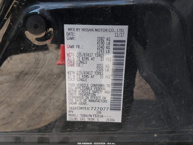 5N1AT2MT9JC727077 Nissan ROGUE S