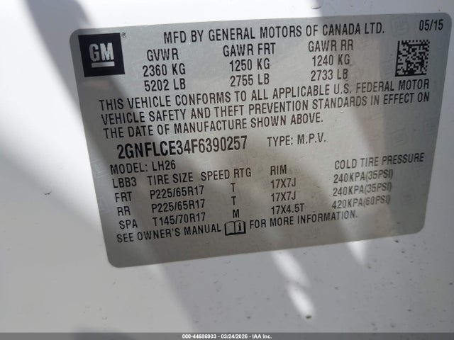 Chevrolet Equinox 2lt 2015 2GNFLCE34F6390257 Image 9