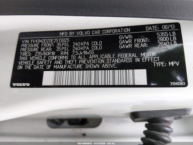 2014 VOLVO XC60 YV4940DZ0E2513925 Photo 8