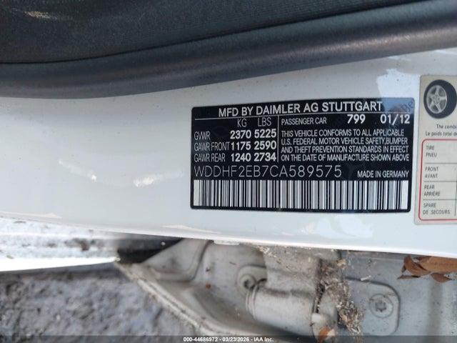 Aukcja sprzedaży 2012 Mercedes-benz E 350 Bluetec, vin: WDDHF2EB7CA589575, numer aukcji: 44686972