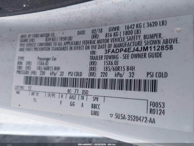 2018 FORD FIESTA 3FADP4EJ4JM112858 Photo 8