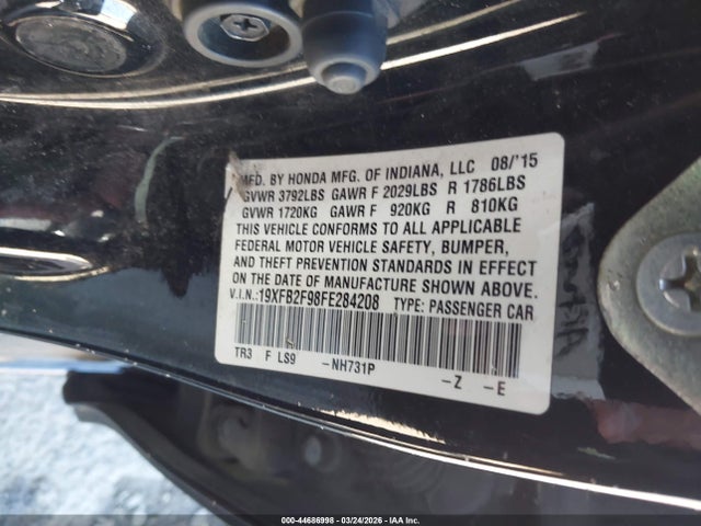 19XFB2F98FE284208 Honda Civic Ex-l