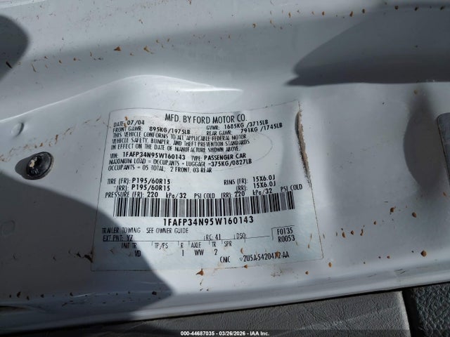 Aukcja sprzedaży 2005 Ford Focus Zx4, vin: 1FAFP34N95W160143, numer aukcji: 44687035