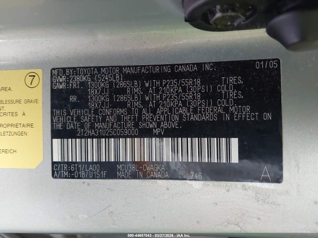Продажа на аукционе авто 2005 Lexus Rx 330, vin: 2T2HA31U25C059000, номер лота: 44687043