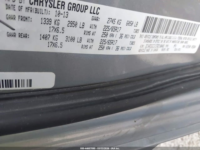 2014 Dodge Grand Caravan Sxt მანქანა იყიდება აუქციონზე, vin: 2C4RDGCG1ER210049, აუქციონის ნომერი: 44687090