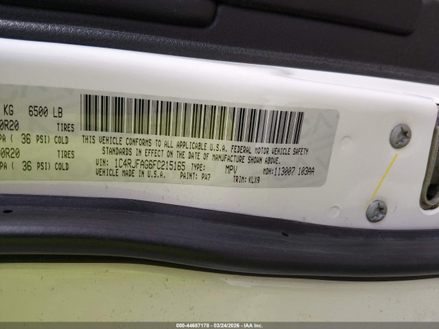 2015 JEEP GRAND CHEROKEE 1C4RJFAG6FC215165 Photo 8