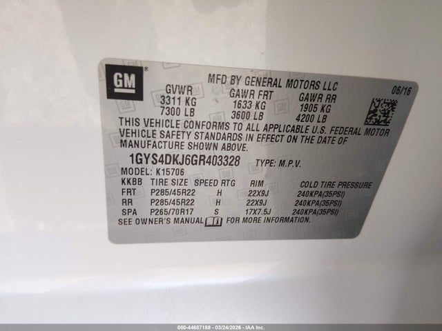 2016 CADILLAC ESCALADE 1GYS4DKJ6GR403328 Photo 8