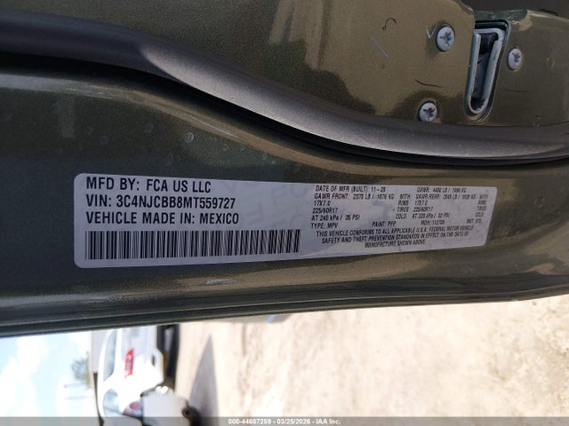 Jeep Compass Latitude Fwd 2021 3C4NJCBB8MT559727 Image 9