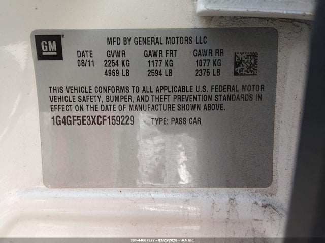 2012 BUICK LACROSSE 1G4GF5E3XCF159229 Photo 8