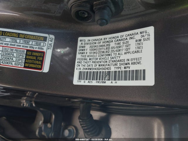 2HKRM3H43GH542405 Honda CR-V SE