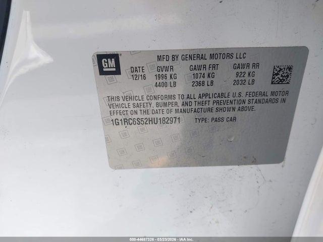 2017 CHEVROLET VOLT 1G1RC6S52HU182971 Photo 8