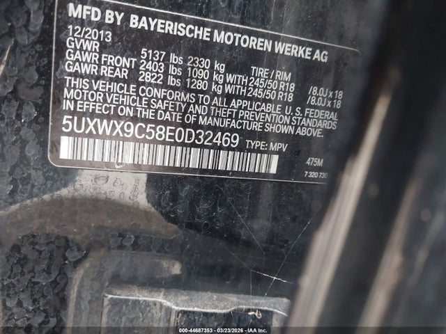 2014 BMW X3 5UXWX9C58E0D32469 Photo 8