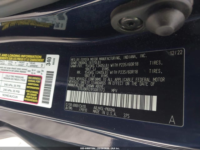 2023 TOYOTA SIENNA 5TDJSKFC1PS081173 Photo 8