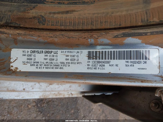 44687435 :رقم المزاد ، 1C3CCBBB4DN632687 vin ، 2013 Chrysler 200 Touring مزاد بيع