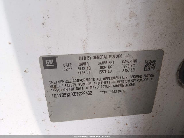 2014 CHEVROLET MALIBU 1G11B5SLXEF229432 Photo 8