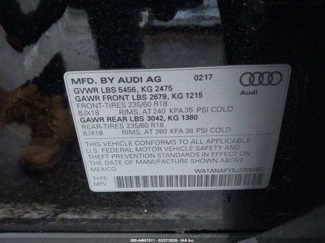 2018 AUDI Q5 WA1ANAFY5J2006482 Photo 8
