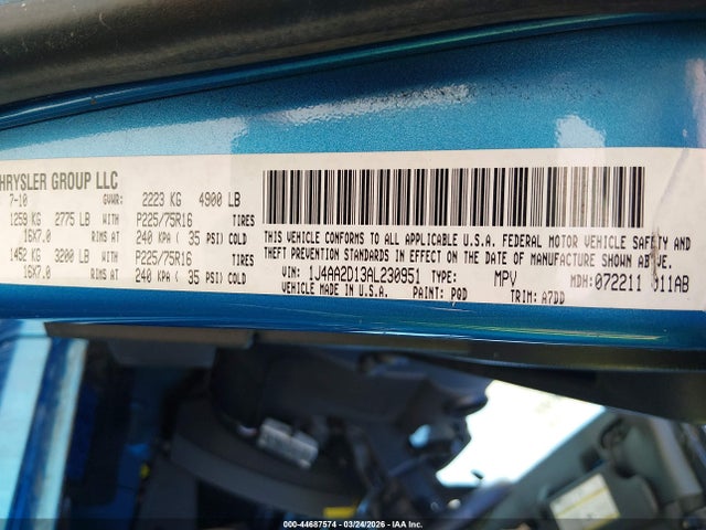 Aukcja sprzedaży 2010 Jeep Wrangler Sport, vin: 1J4AA2D13AL230951, numer aukcji: 44687574