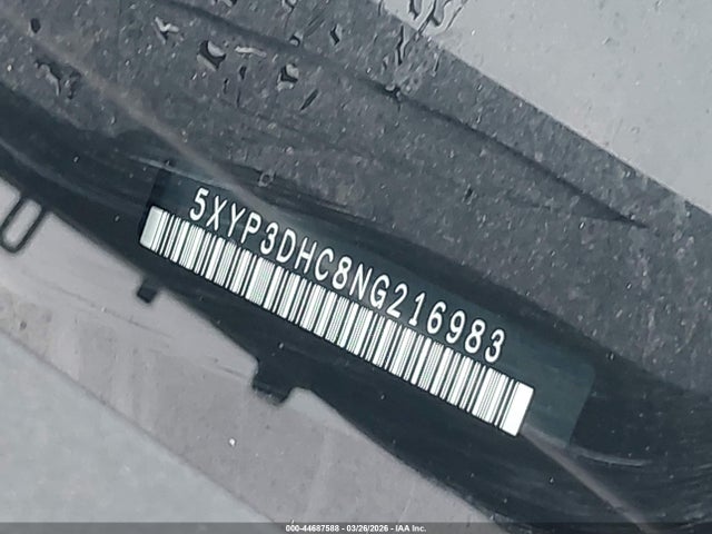 44687588 :رقم المزاد ، 5XYP3DHC8NG216983 vin ، 2022 Kia Telluride Ex مزاد بيع