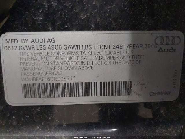 2013 AUDI A4 WAUBFAFL6DN006714 Photo 8