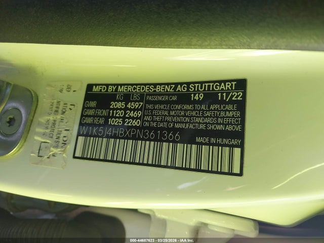W1K5J4HBXPN361366 Mercedes-Benz Cla 250 Coupe 4matic