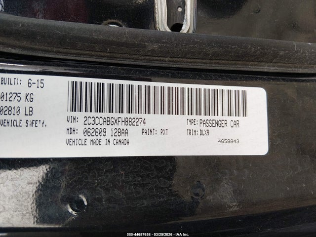 2015 Chrysler 300 300s მანქანა იყიდება აუქციონზე, vin: 2C3CCABGXFH882274, აუქციონის ნომერი: 44687658