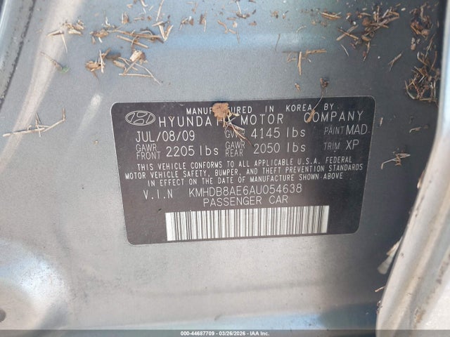 Aukcja sprzedaży 2010 Hyundai Elantra Touring Gls, vin: KMHDB8AE6AU054638, numer aukcji: 44687709