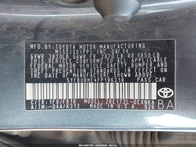 Toyota Corolla Le Plus 2015 5YFBURHE4FP186318 Image 9