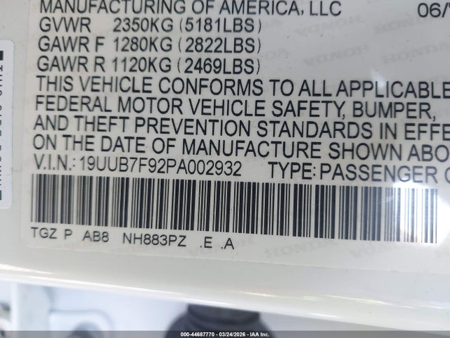 Продаж на аукціоні авто 2023 Acura Tlx Type S - Hp Wheel And Tire, vin: 19UUB7F92PA002932, номер лоту: 44687770