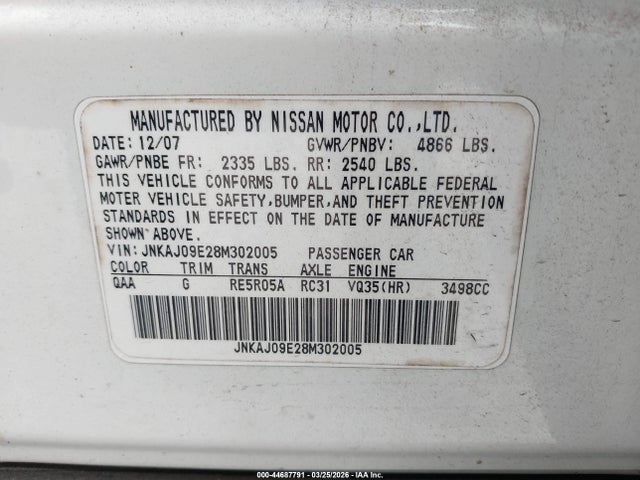 2008 INFINITI EX35 JNKAJ09E28M302005 Photo 8
