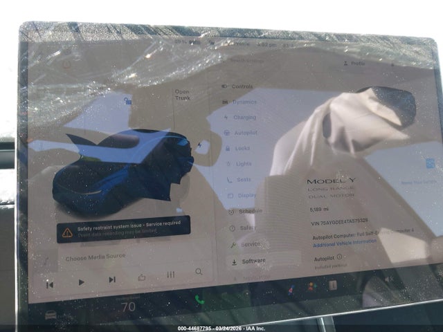 Aukcja sprzedaży 2026 Tesla Model Y All-wheel Drive/long Range Launch Series/premium All-wheel Drive, vin: 7SAYGDEE4TA575329, numer aukcji: 44687795