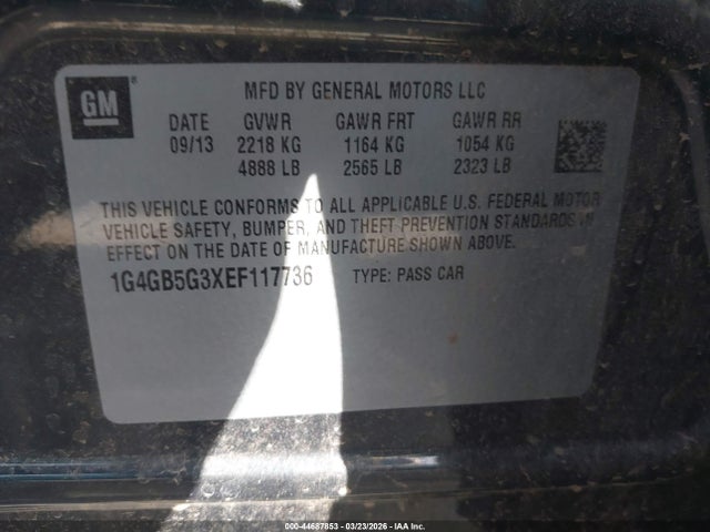 Продажа на аукционе авто 2014 Buick Lacrosse Leather Group, vin: 1G4GB5G3XEF117736, номер лота: 44687853