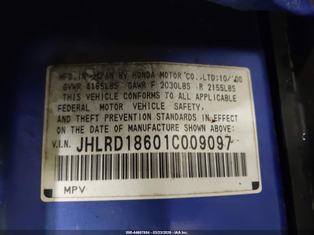 2001 HONDA CR-V JHLRD18601C009097 Photo 8