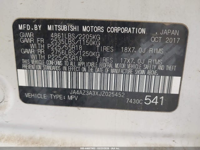 2018 MITSUBISHI OUTLANDER JA4AZ3A3XJZ025452 Photo 8