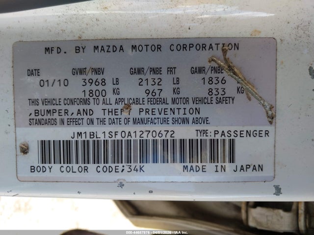 Auction sale of the 2010 Mazda Mazda3 I Sport, vin: JM1BL1SF0A1270672, lot number: 44687976