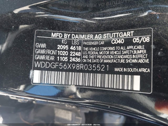 Aukcja sprzedaży 2008 Mercedes-benz C 350 Sport, vin: WDDGF56X98R035521, numer aukcji: 44688023
