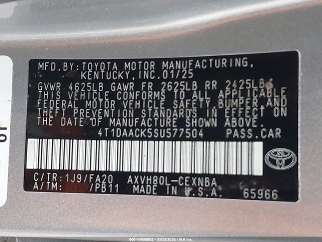 Toyota CAMRY LE 2025 4T1DAACK5SU577504 Image 9