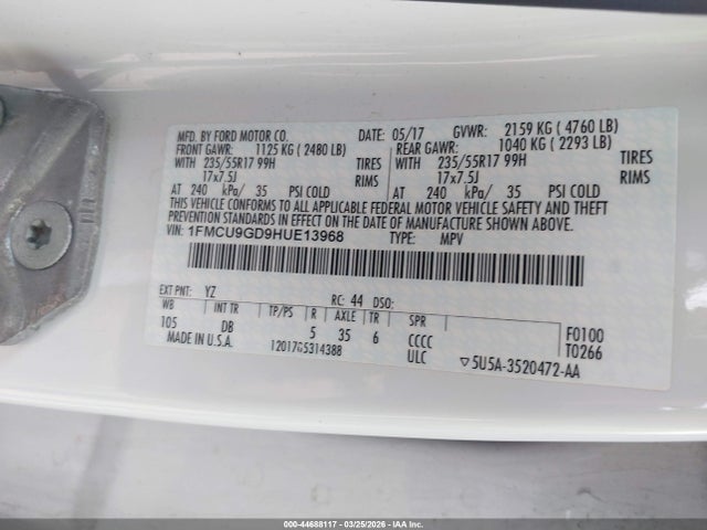 2017 FORD ESCAPE 1FMCU9GD9HUE13968 Photo 8