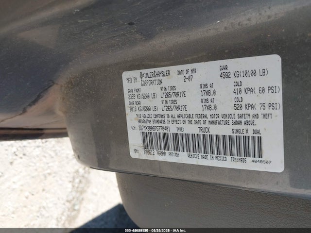 Продаж на аукціоні авто 2007 Dodge Ram 3500 Slt/trx4 Off Road/sport, vin: 3D7MX38A97G770401, номер лоту: 44688130