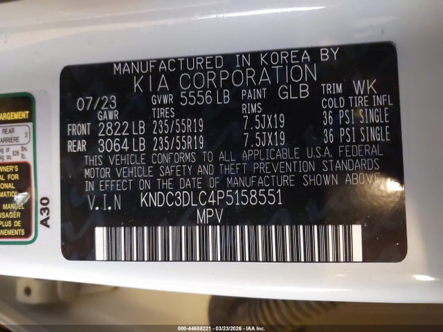 KNDC3DLC4P5158551 KIA Ev6 Wind