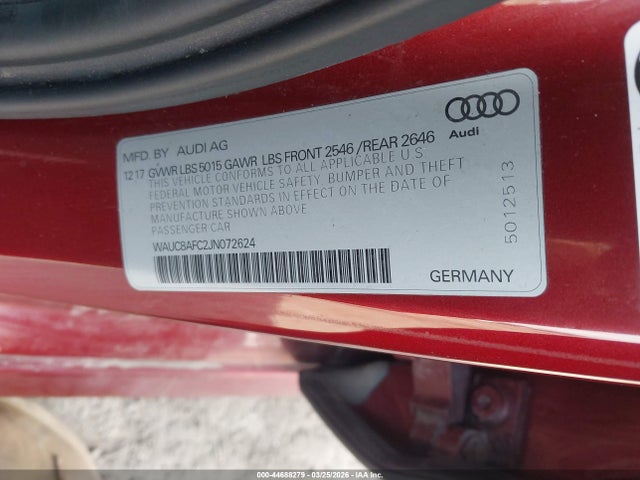 2018 AUDI A6 WAUC8AFC2JN072624 Photo 8