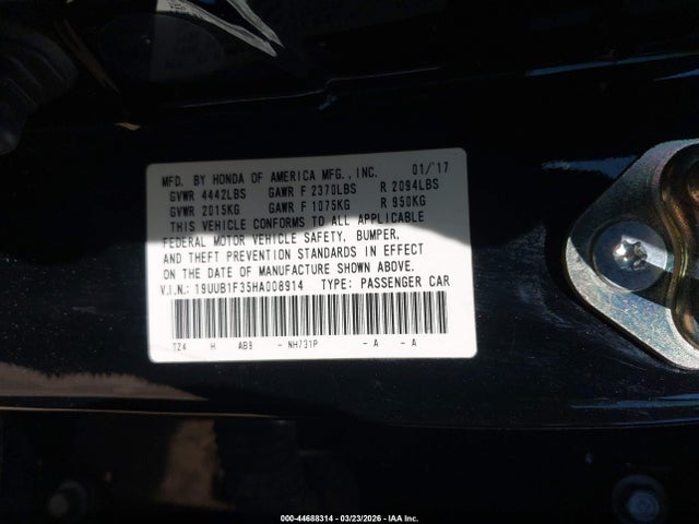 Продаж на аукціоні авто 2017 Acura Tlx, vin: 19UUB1F35HA008914, номер лоту: 44688314
