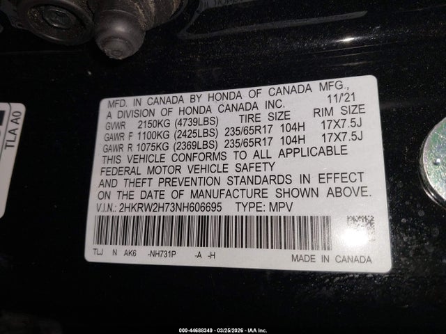 2022 HONDA CR-V 2HKRW2H73NH606695 Photo 8