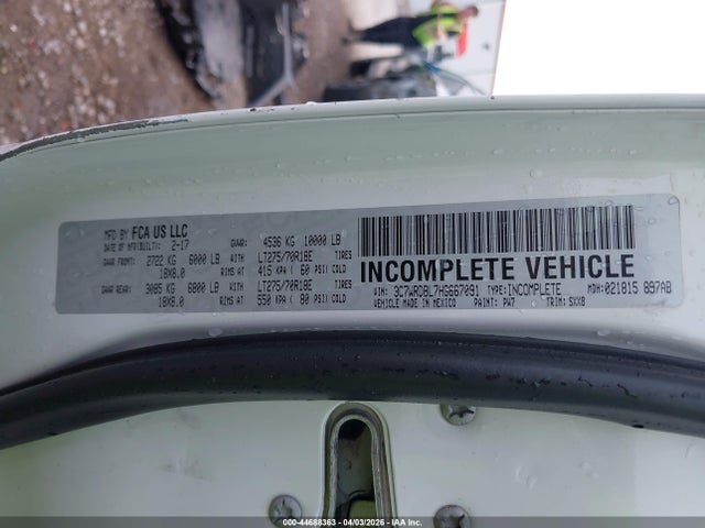 Aukcja sprzedaży 2017 Ram 3500 Chassis Tradesman/slt/laramie, vin: 3C7WRDBL7HG667091, numer aukcji: 44688363