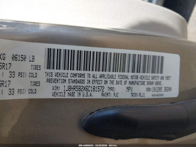 2006 JEEP GRAND CHEROKEE 1J8HR582X6C181572 Photo 8